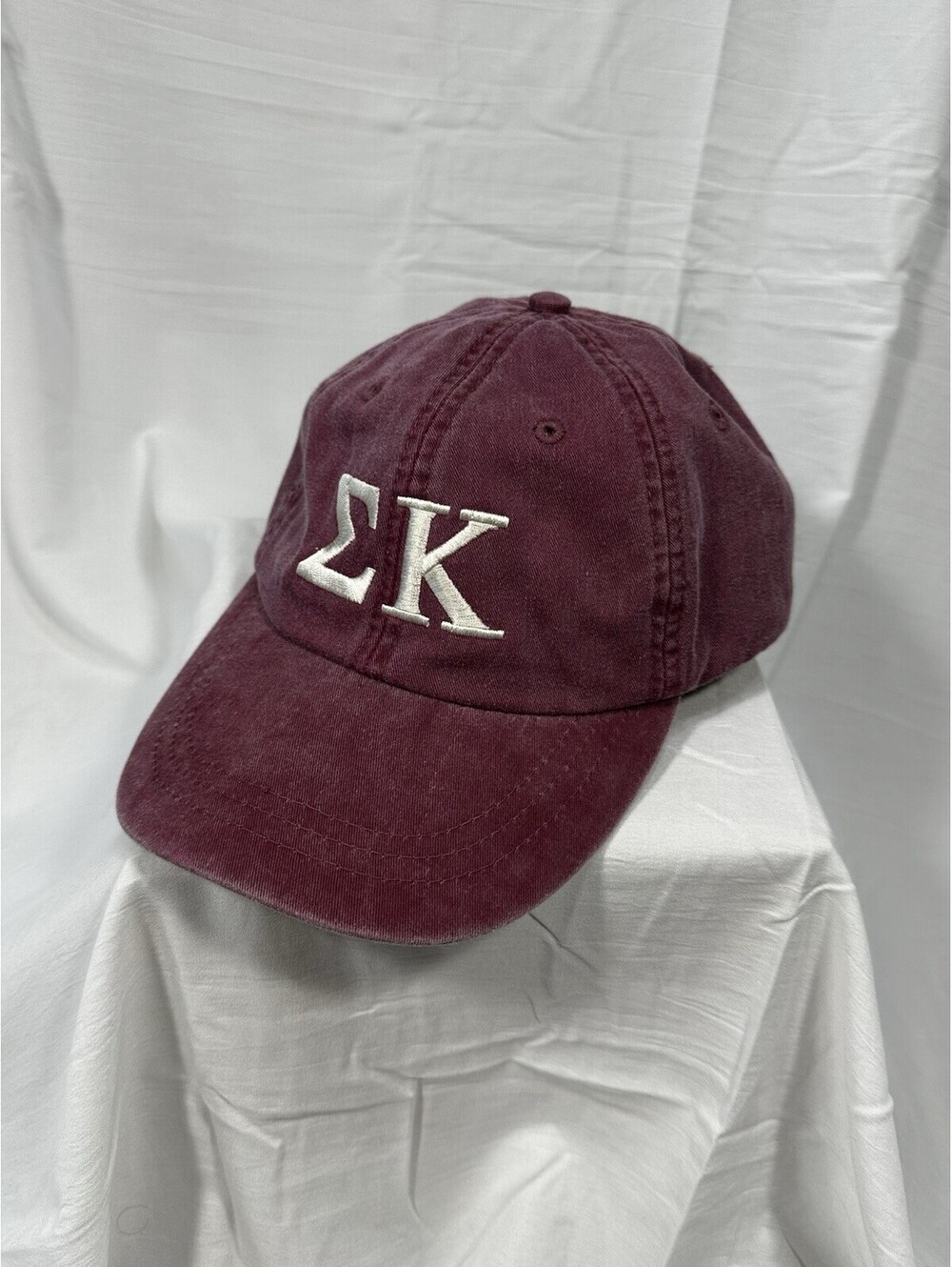 Sigma Kappa Adjustable Hat Burgundy Embroidered Greek Sorority Baseball Cap